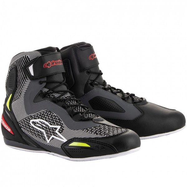 Alpinestars Faster 3 Rideknit Shoes Blk/Gry/Red/Fluo